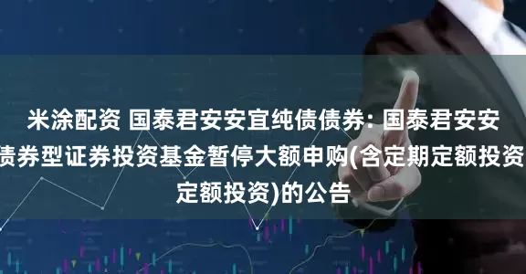 米涂配资 国泰君安安宜纯债债券: 国泰君安安宜纯债债券型证券投资基金暂停大额申购(含定期定额投资)的公告